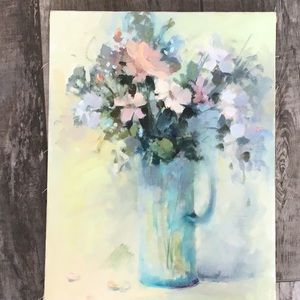 Vintage original canvas oil painting.